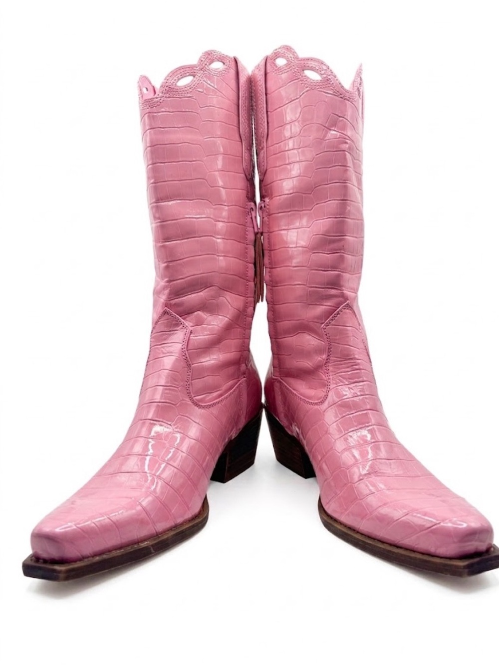 Circus by Sam Edelman Pink Croc Cowboy Boots NWOT 9